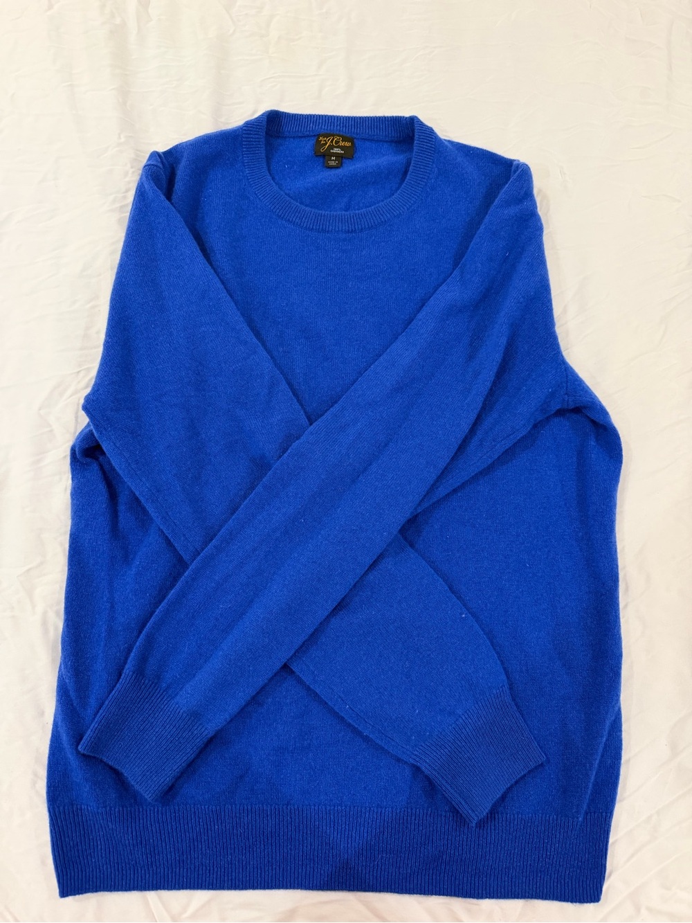 J. Crew Men's Crewneck Sweater in Bright Blue